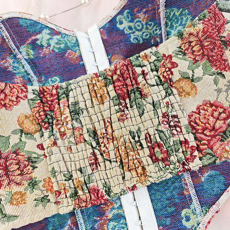 Women's Floral Bralette Low Cut Vest Top with Front Closure — feature 22