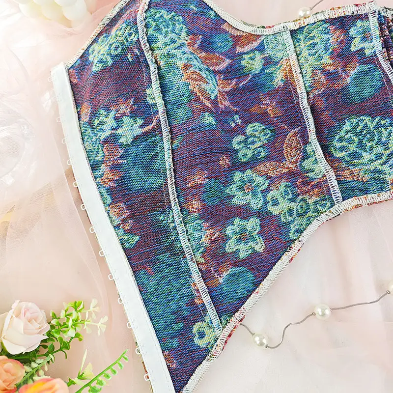 Women's Floral Bralette Low Cut Vest Top with Front Closure — feature 23