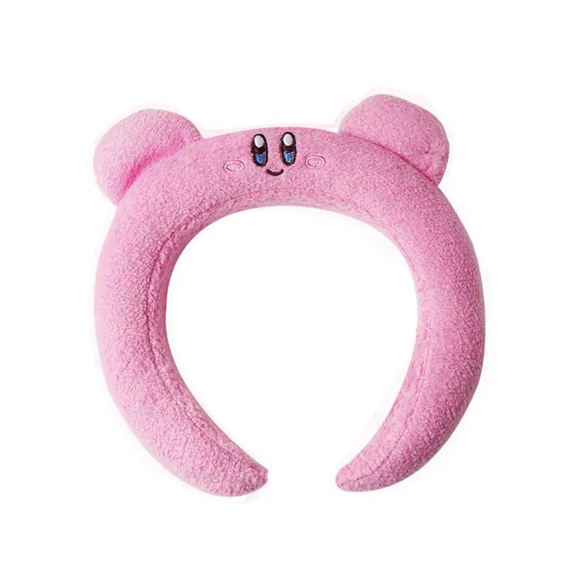 Pink Plush Kirby Face Mask Hairband for Girls - Image 5