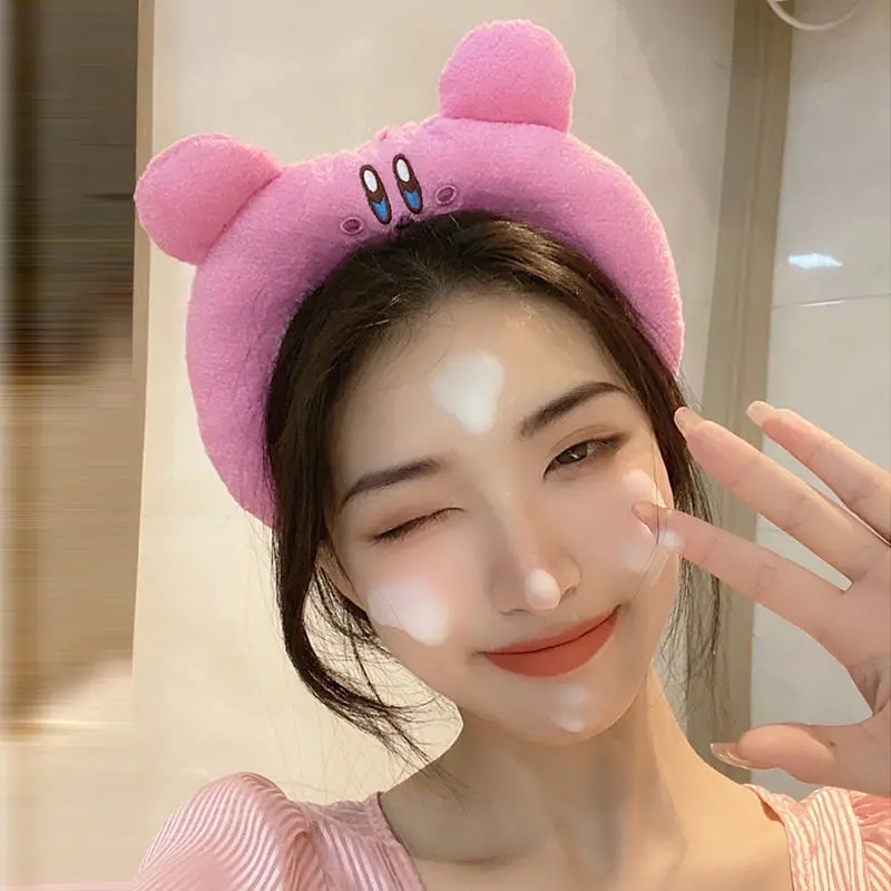 Pink Plush Kirby Face Mask Hairband for Girls — feature 2