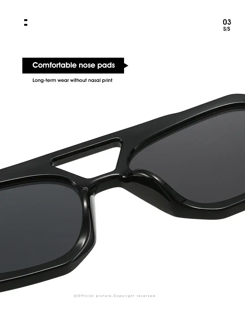 Women's Black Green Double Beam Sunglasses — feature 17