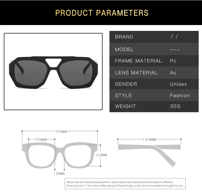 Women's Black Green Double Beam Sunglasses — feature 20