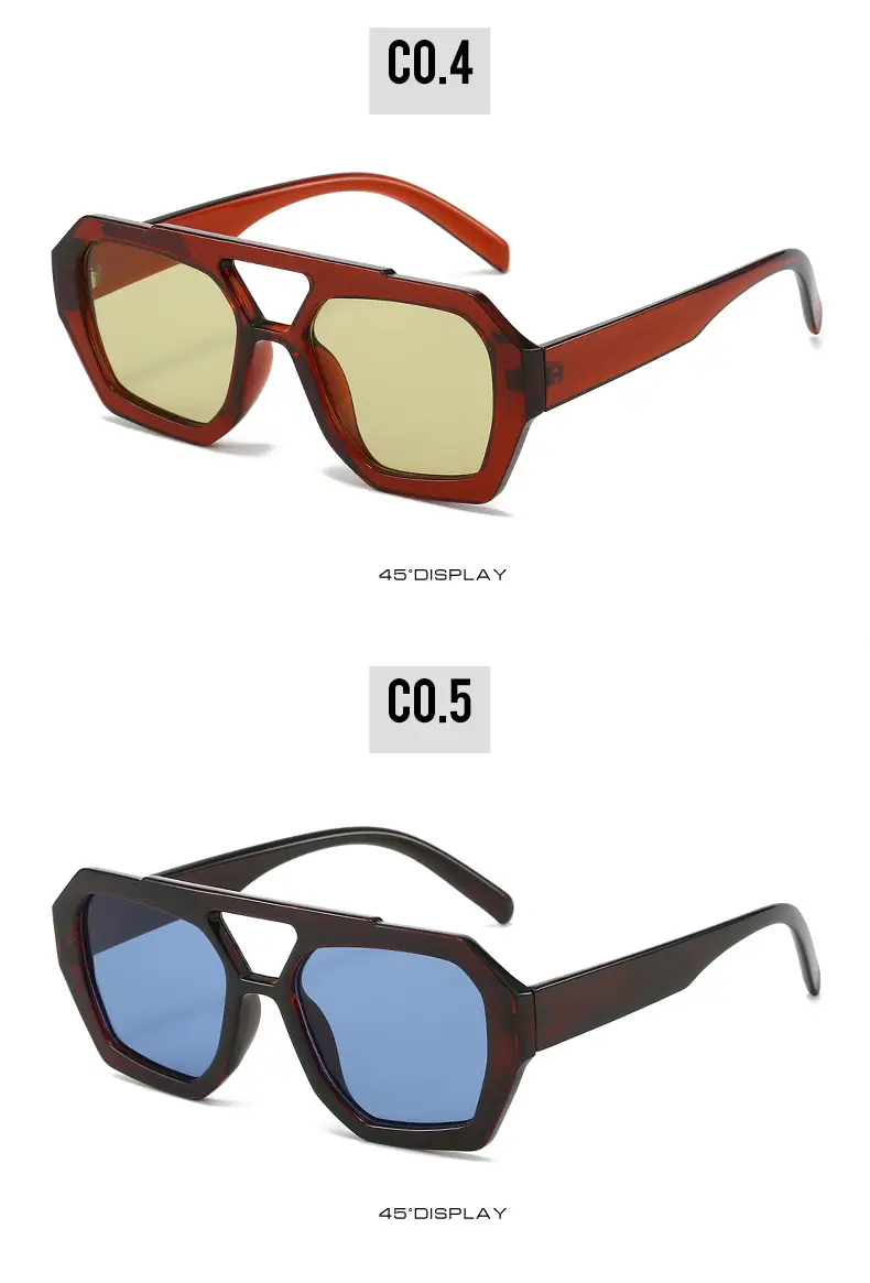 Women's Black Green Double Beam Sunglasses — feature 24