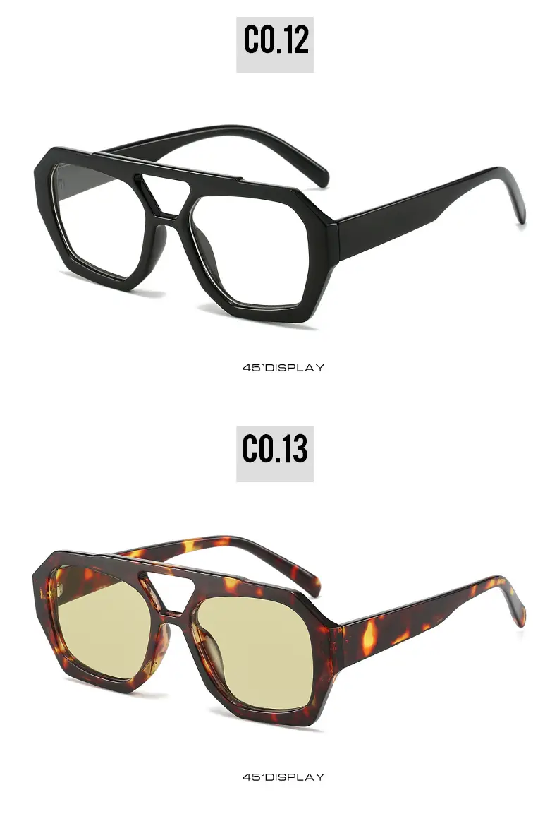Women's Black Green Double Beam Sunglasses — feature 28