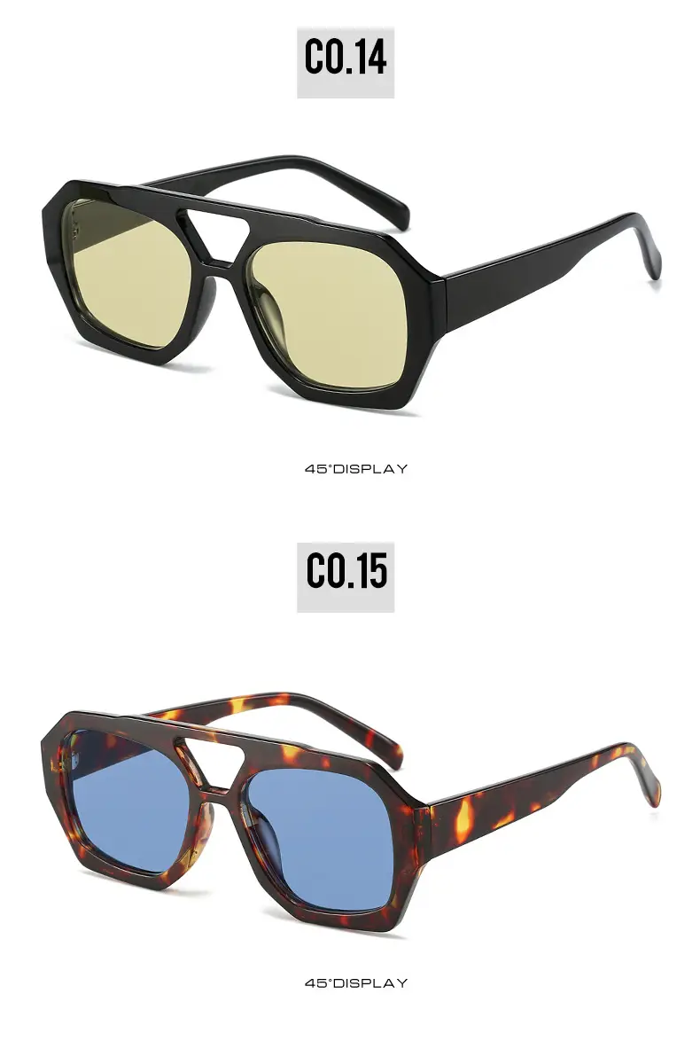 Women's Black Green Double Beam Sunglasses — feature 29