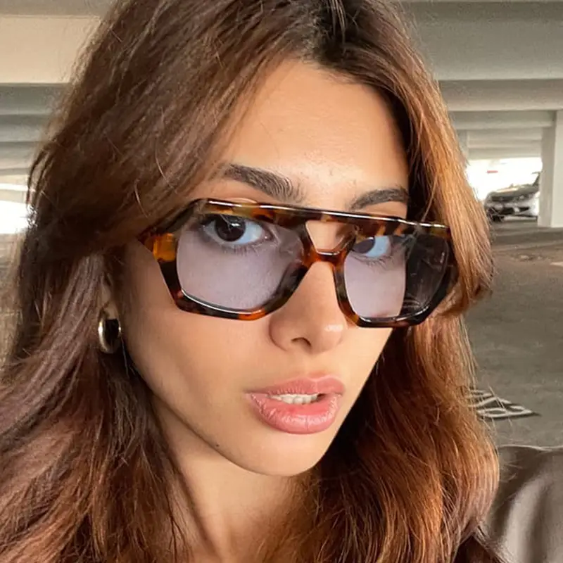 Women's Black Green Double Beam Sunglasses — feature 9