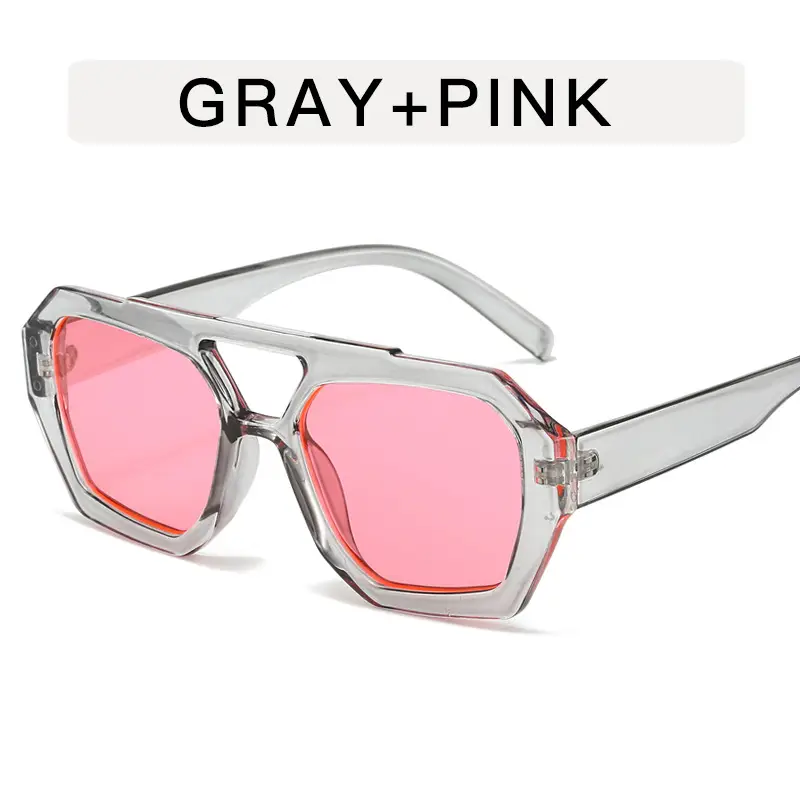Women's Black Green Double Beam Sunglasses - Image 13