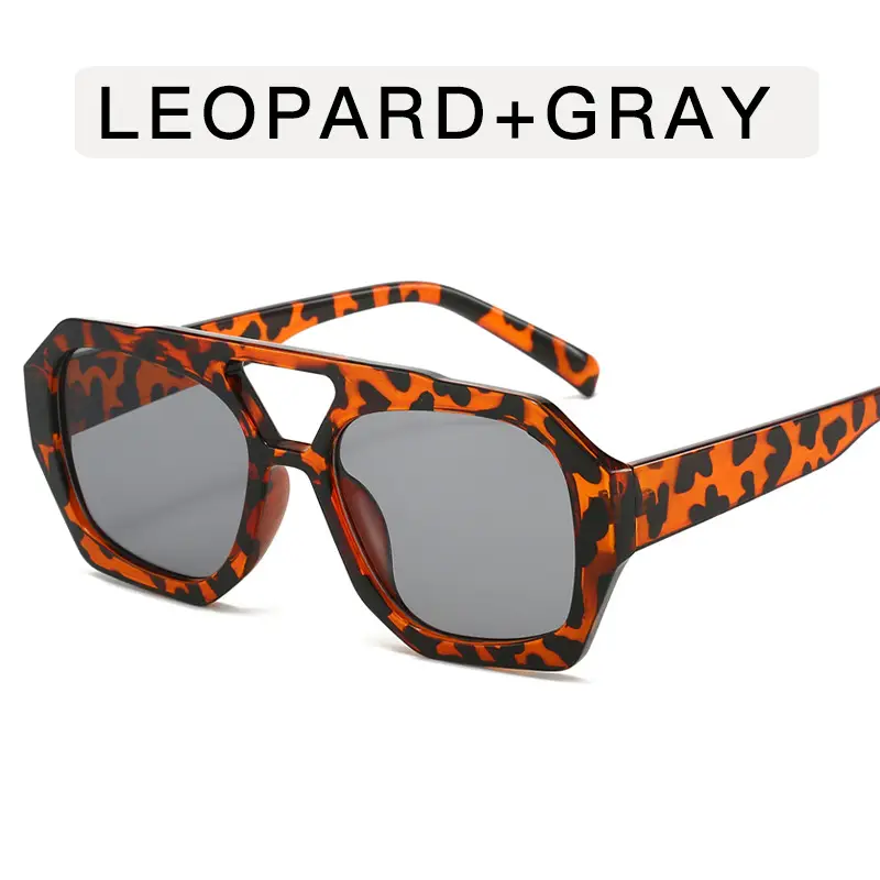 Women's Black Green Double Beam Sunglasses - Image 4