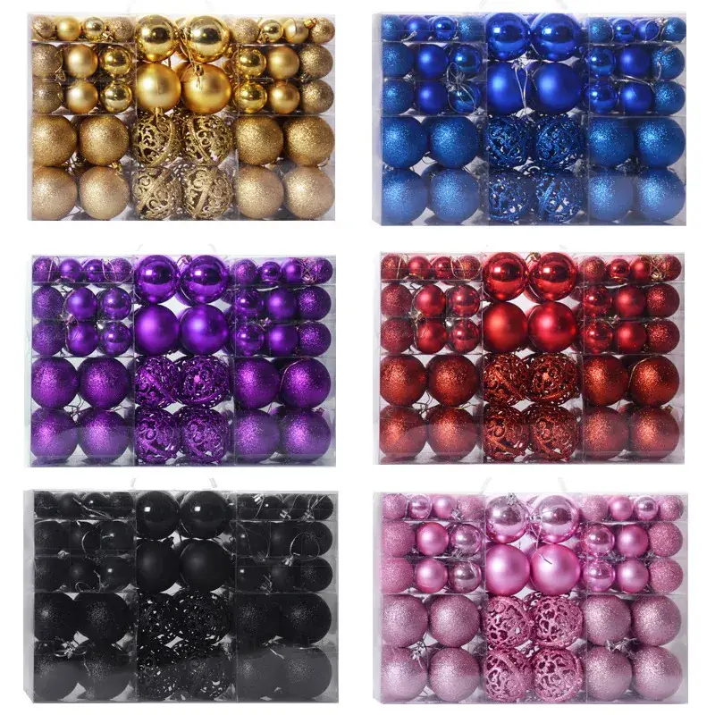Black 3cm Cross-Country Christmas Decor Balls - Image 14