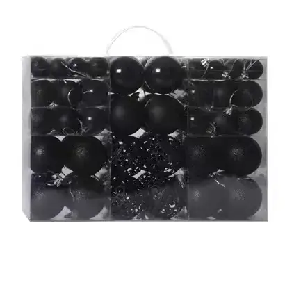 Black 3cm Cross-Country Christmas Decor Balls - Image 5