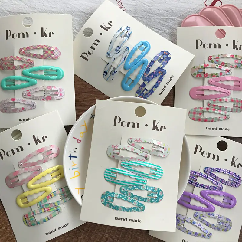 New Cute Wave Hairpins Sweet Flower Plaid Clips - Image 11