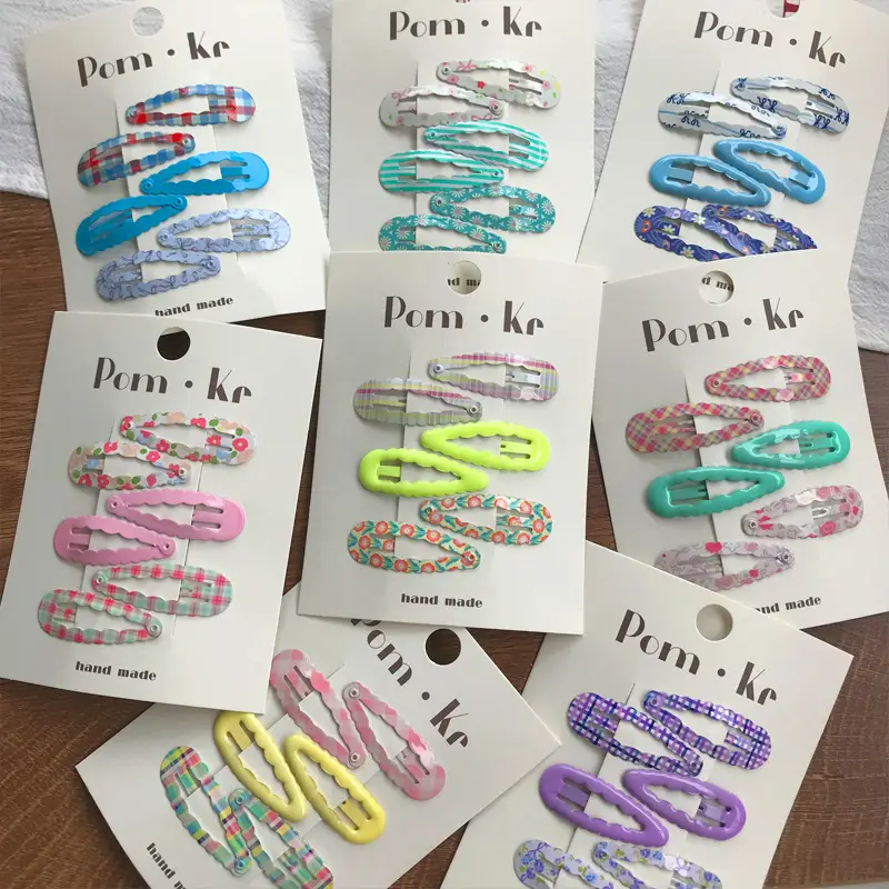 New Cute Wave Hairpins Sweet Flower Plaid Clips - Image 12