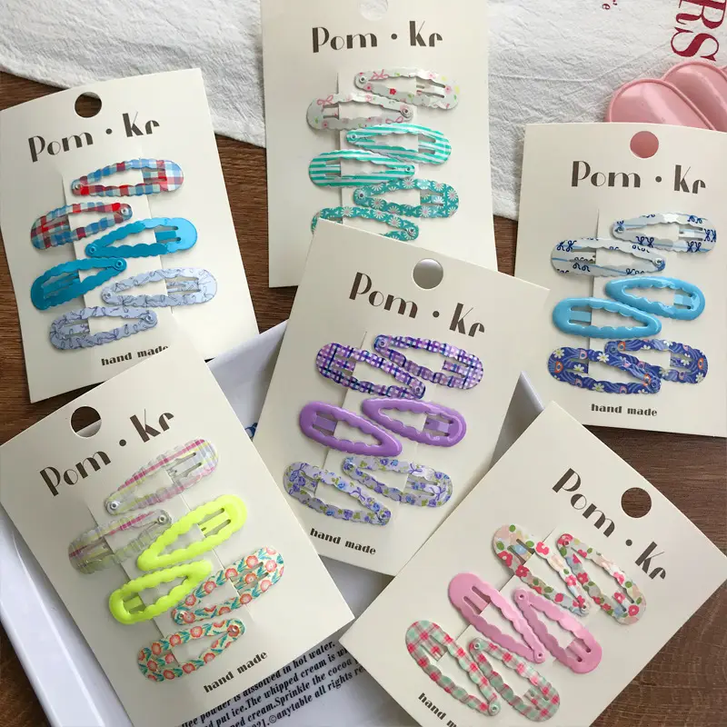 New Cute Wave Hairpins Sweet Flower Plaid Clips — feature 3