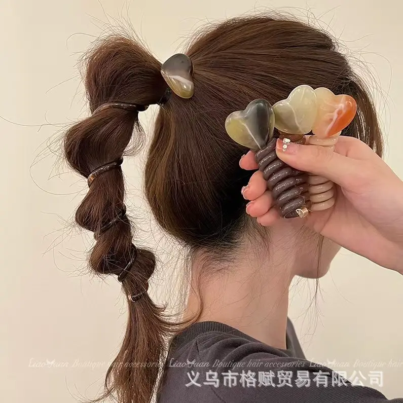Japanese Style Heart-Shaped Hair Ring for Women