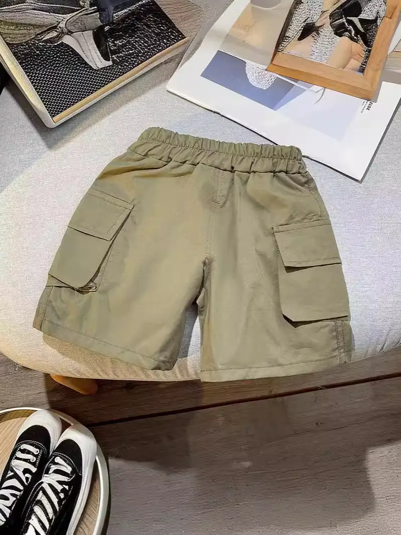 Children's Striped T-Shirt Crock Pants Set for Boys Summer - Image 5