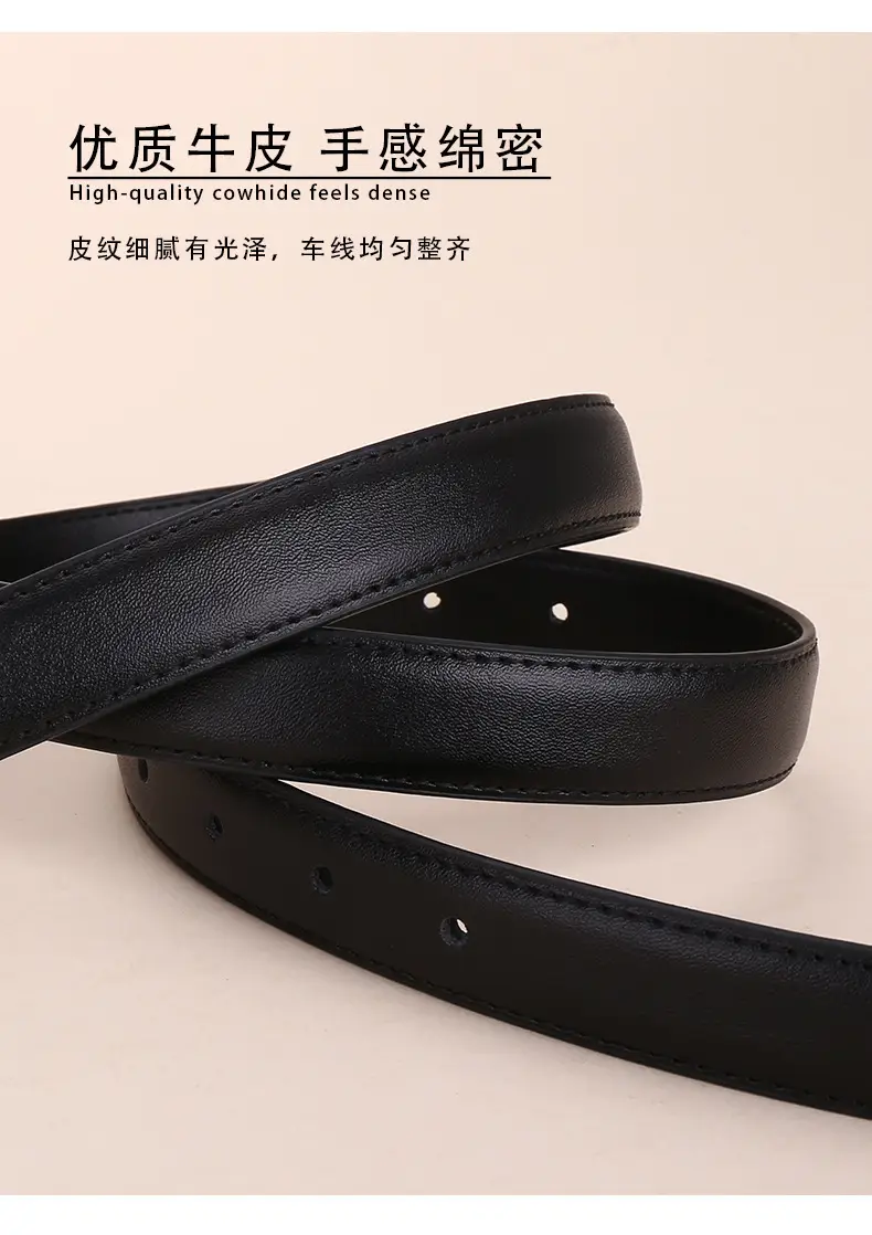 Women's Genuine Leather Belt with Pin Buckle Small Flower Alloy — feature 12
