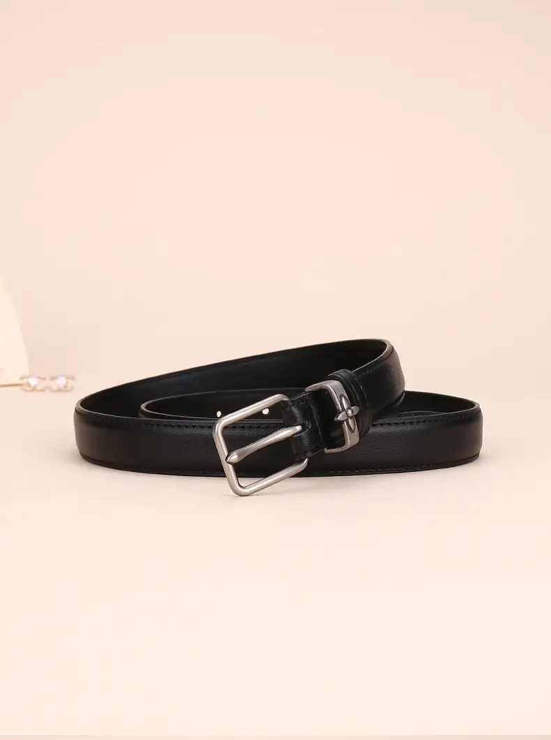 Women's Genuine Leather Belt with Pin Buckle Small Flower Alloy — feature 17
