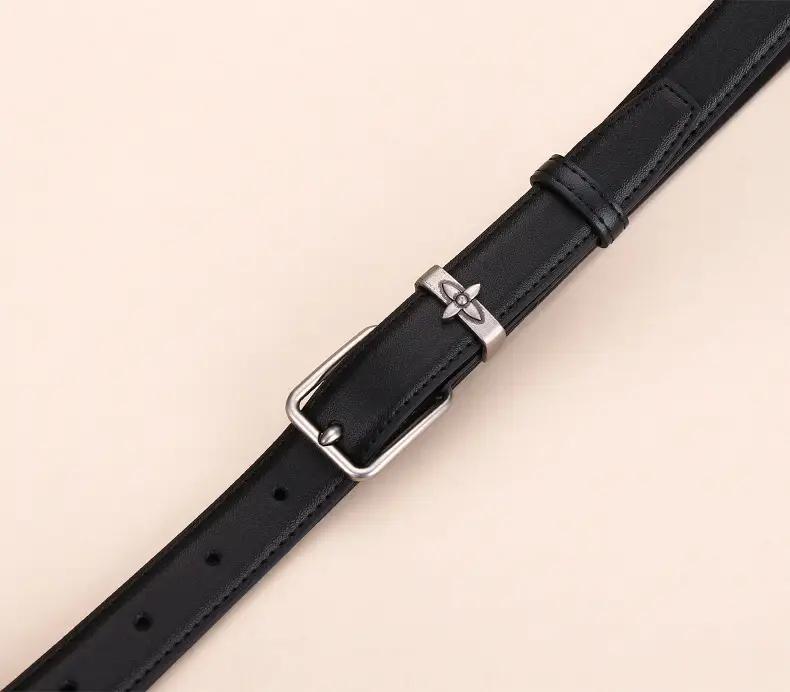Women's Genuine Leather Belt with Pin Buckle Small Flower Alloy — feature 19