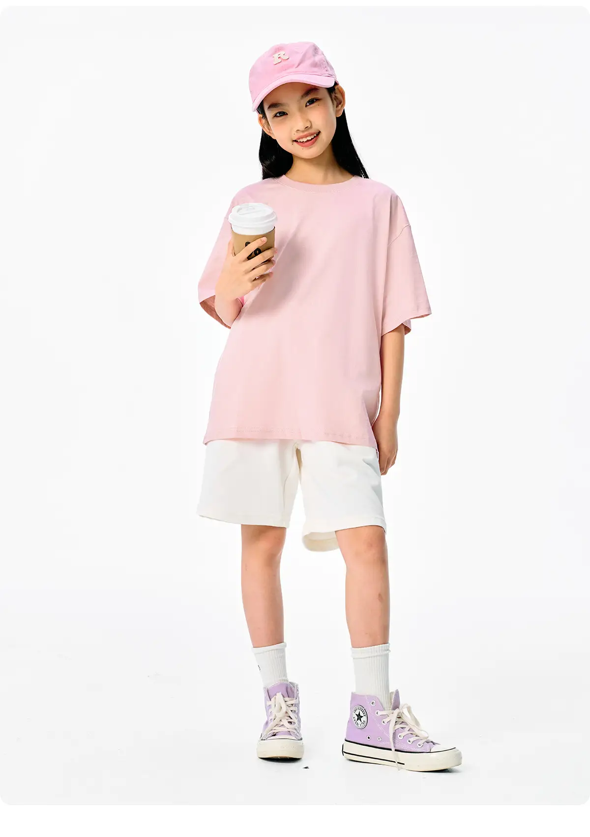 Pink Cotton Short Sleeve T-Shirt for Girls Boys — feature 23