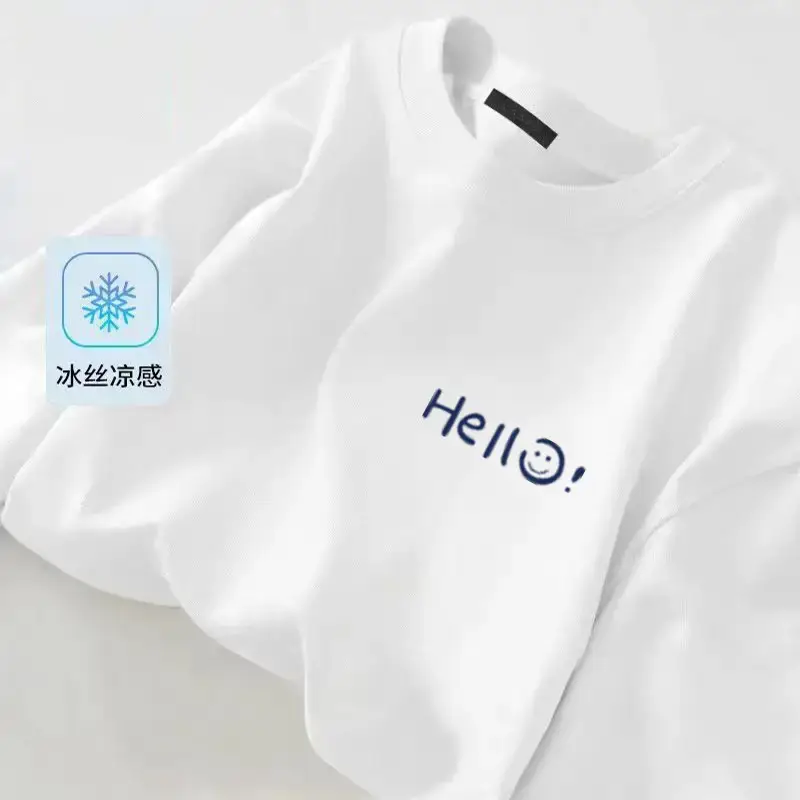 Men Ice Silk Crewneck T-Shirt Black — feature 21