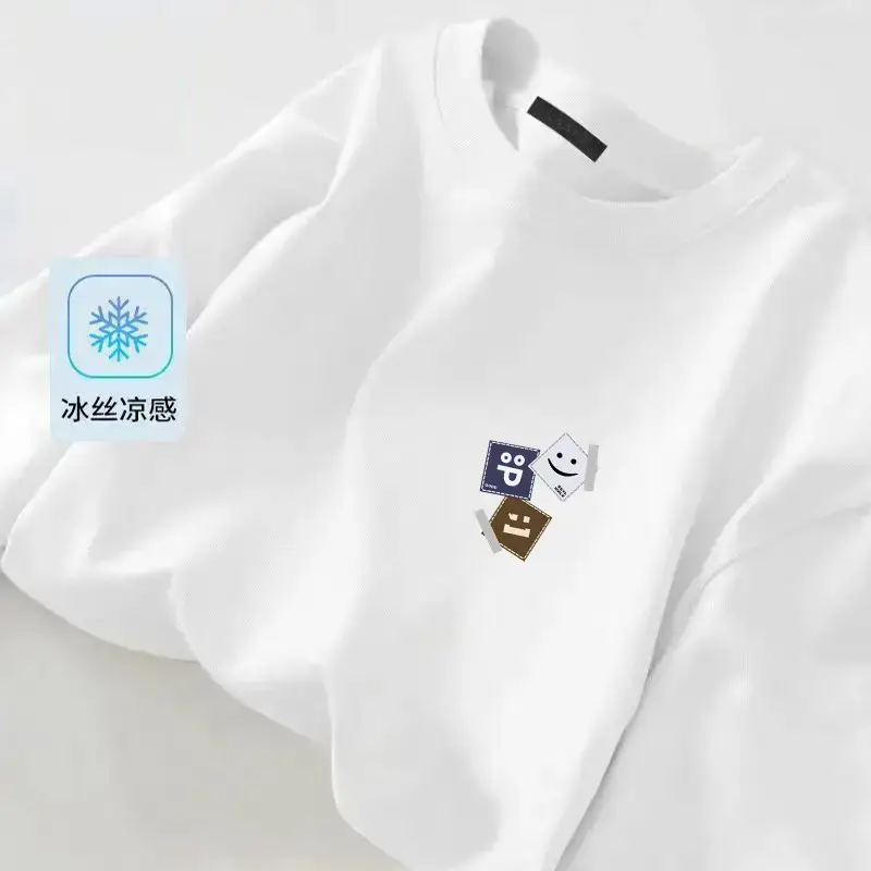 Men Ice Silk Crewneck T-Shirt Black — feature 24