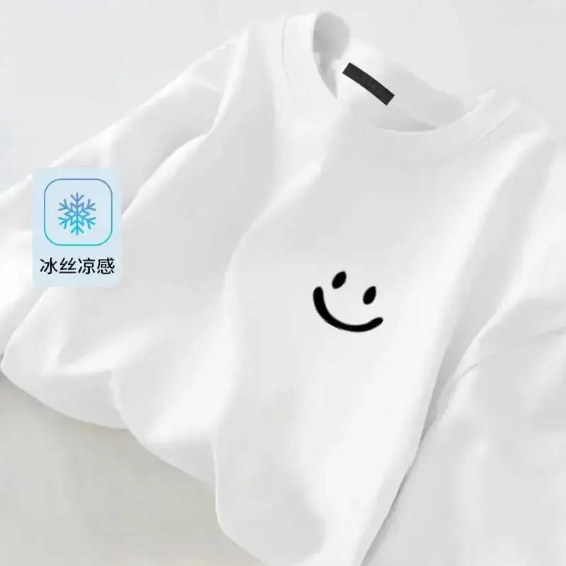 Men Ice Silk Crewneck T-Shirt Black — feature 38