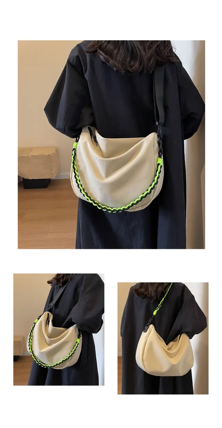 Black Neon Stitched Women's Shoulder Bag Large Capacity — feature 18