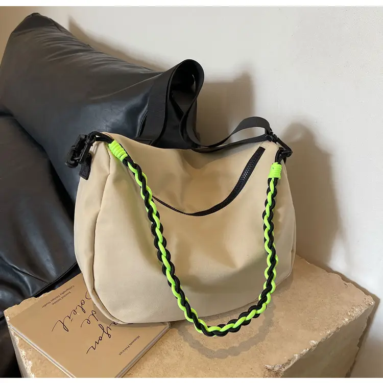 Black Neon Stitched Women's Shoulder Bag Large Capacity — feature 24
