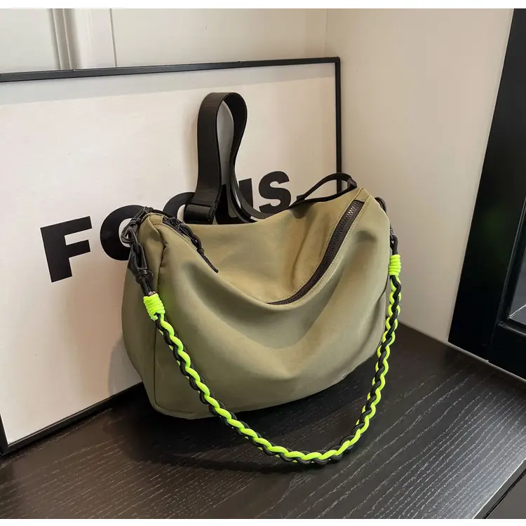 Black Neon Stitched Women's Shoulder Bag Large Capacity — feature 28
