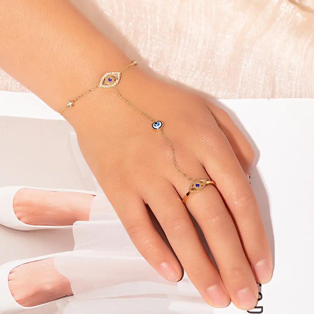Titanium Steel Ring Bracelet Gold Plated Fashionable Commuting — feature 23