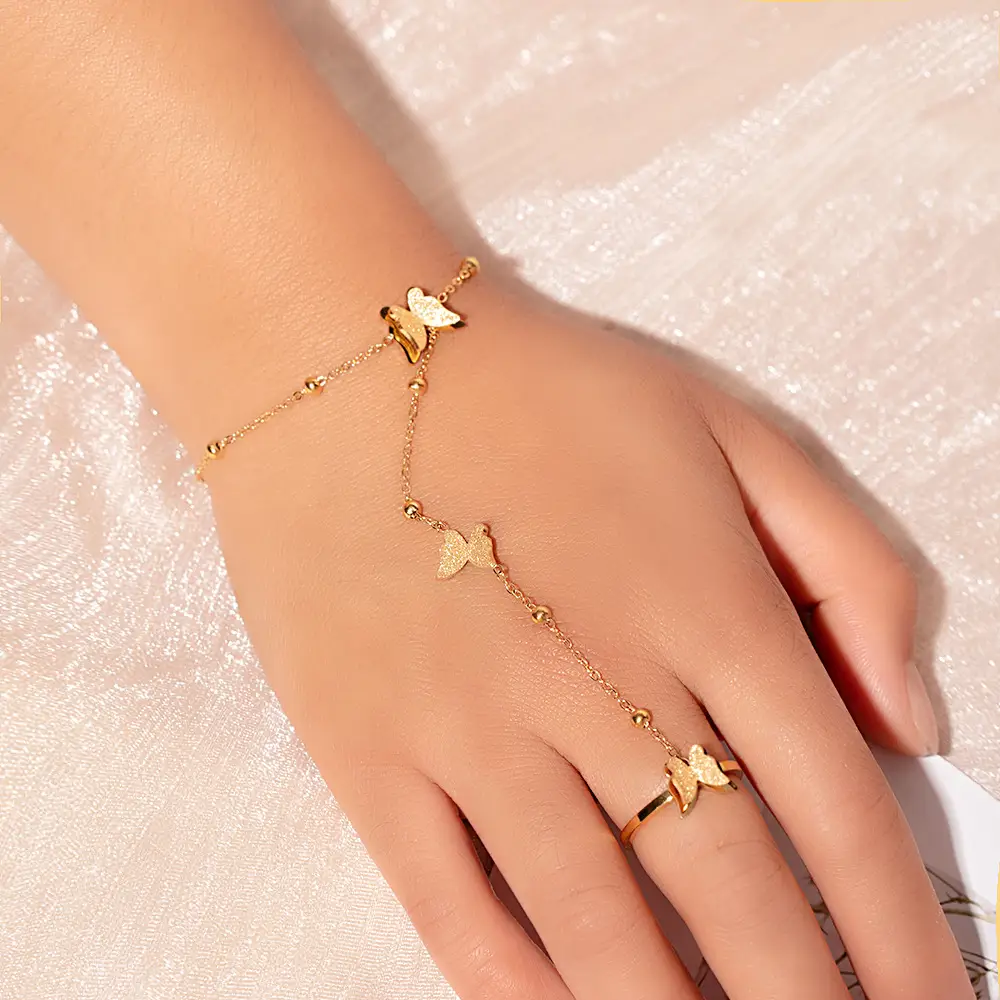 Titanium Steel Ring Bracelet Gold Plated Fashionable Commuting — feature 26
