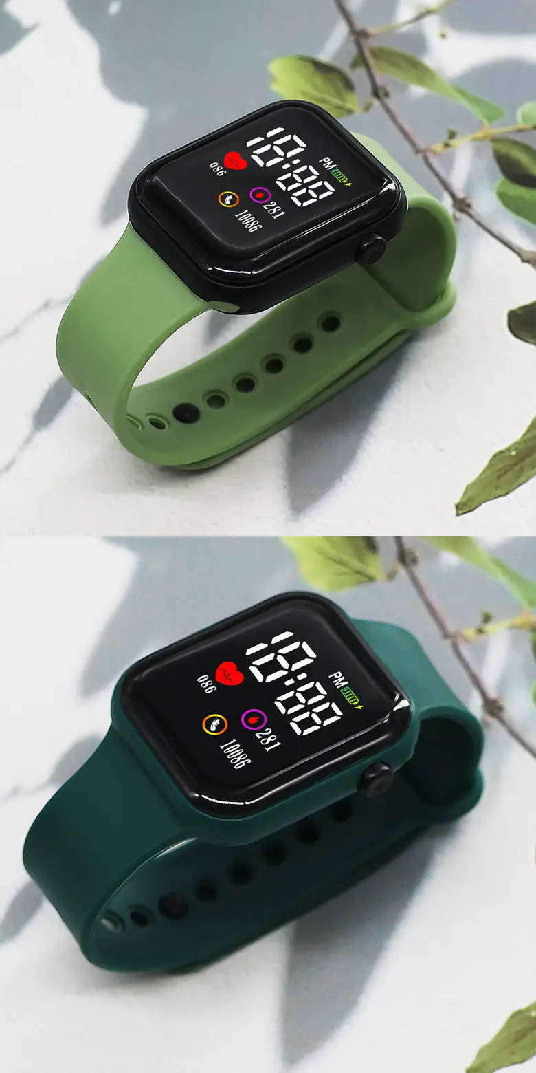 10086 Heart Model Square Lovers Watch Sports Model Led Digital Watch Student Digital Watch — feature 10