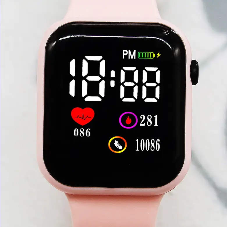 10086 Heart Model Square Lovers Watch Sports Model Led Digital Watch Student Digital Watch — feature 4