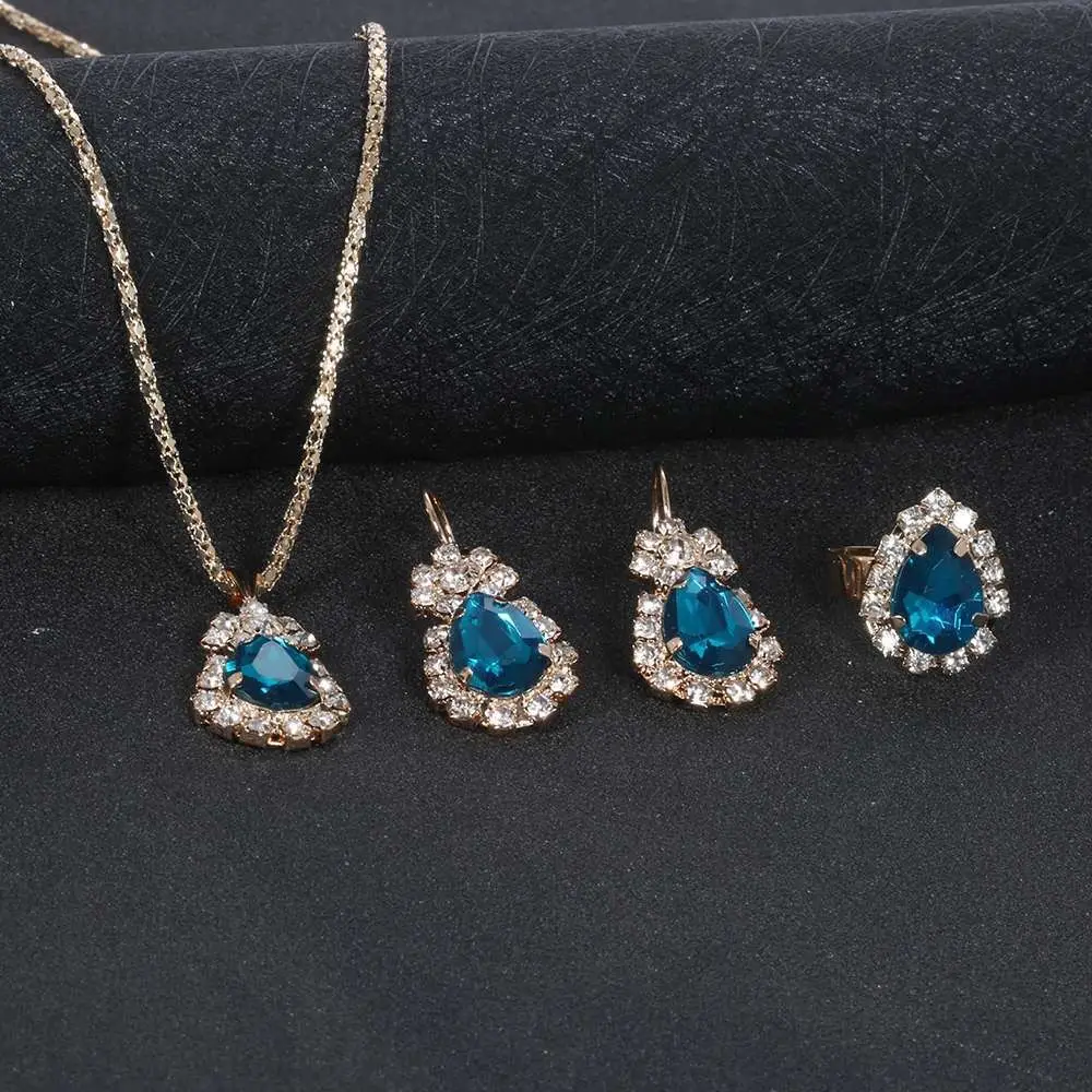 Blue Sapphire Heart Jewelry Set for Women - Image 16