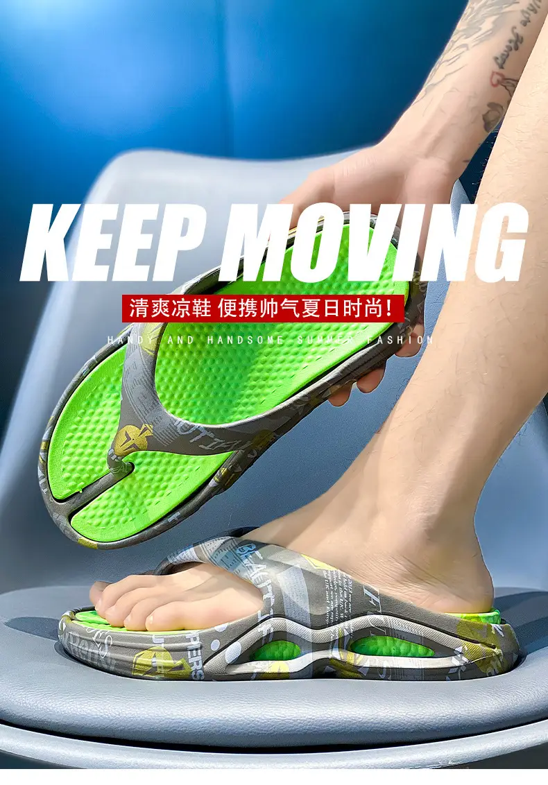 High-end Flip-flops for Men in Summer, Non-slip, Wear-resistant, Flip-flops for Outer Wear, Youth Outdoor Leisure, Large Size Beach Slippers — feature 1