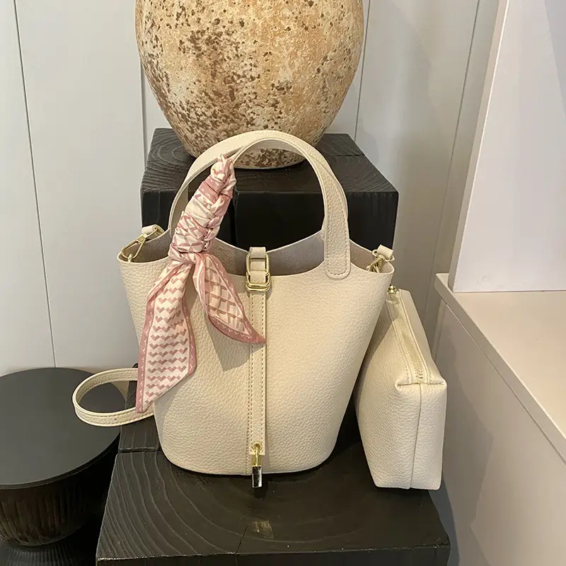 2024 Summer Bucket Bag with Silk Scarf & Matching Pouch - Image 6