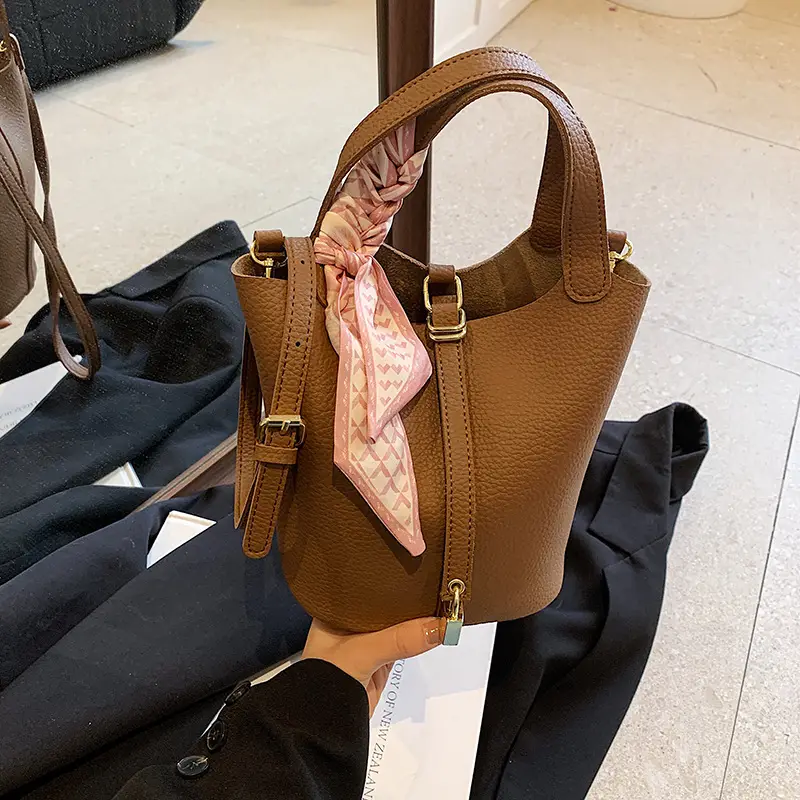 2024 Summer Bucket Bag with Silk Scarf & Matching Pouch - Image 7