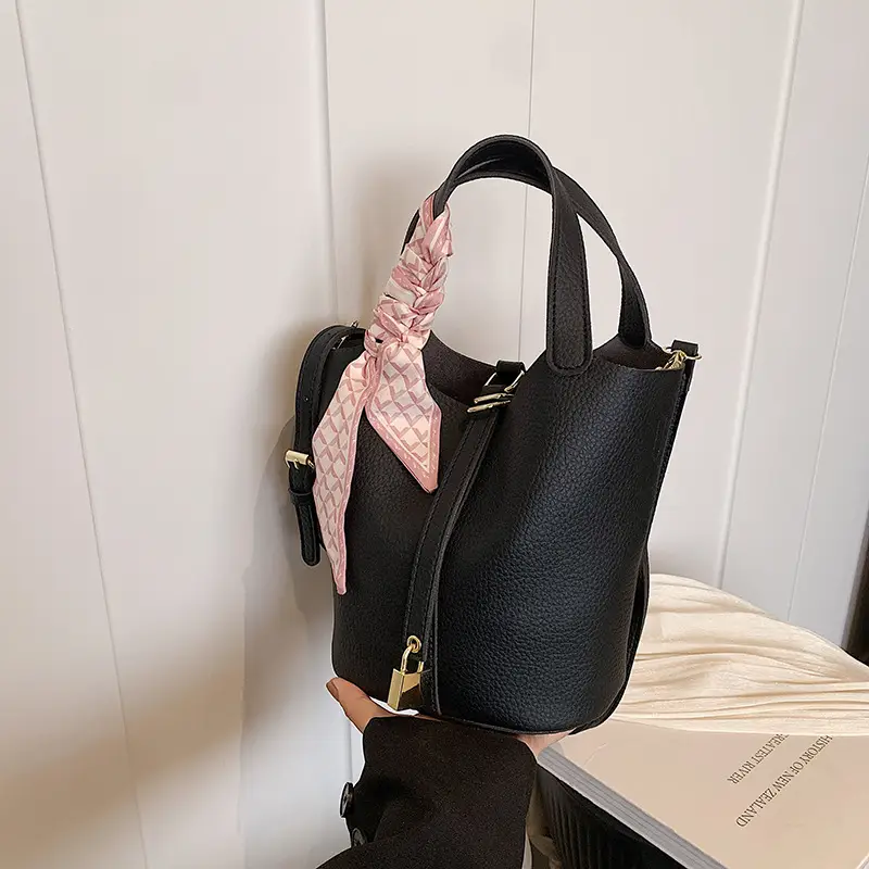 2024 Summer Bucket Bag with Silk Scarf & Matching Pouch - Image 8