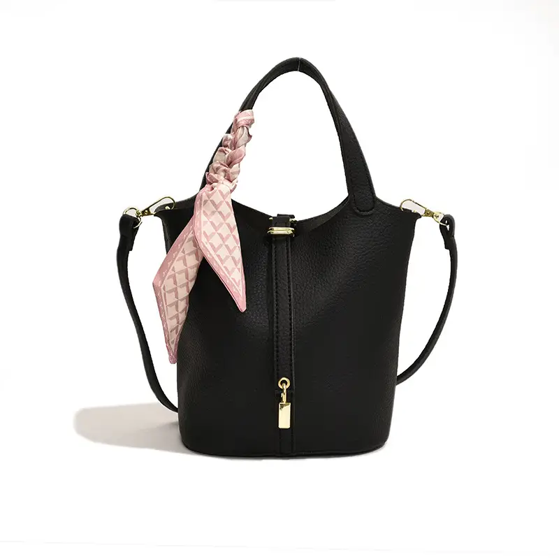 2024 Summer Bucket Bag with Silk Scarf & Matching Pouch - Image 9