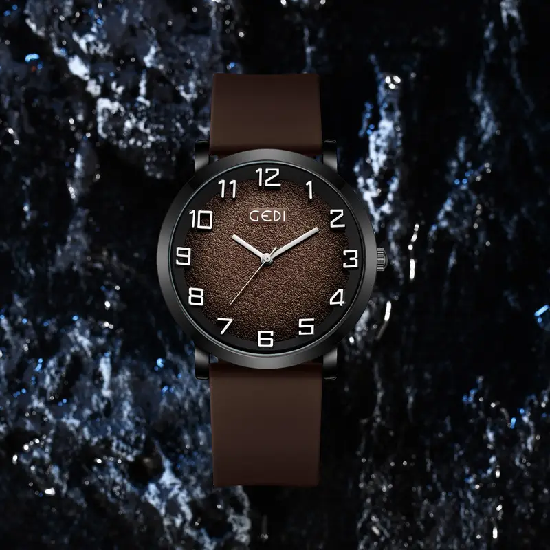 Goldie Men's Brown Leather Watch with Analog Dial - Image 3