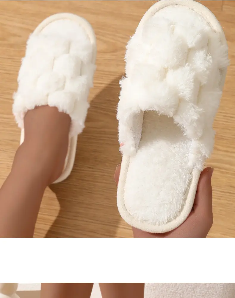 Cross-border new wholesale Mao Mao slippers home thick-soled warm non-slip cotton slippers thickened fleece-lined open cotton slippers — feature 13