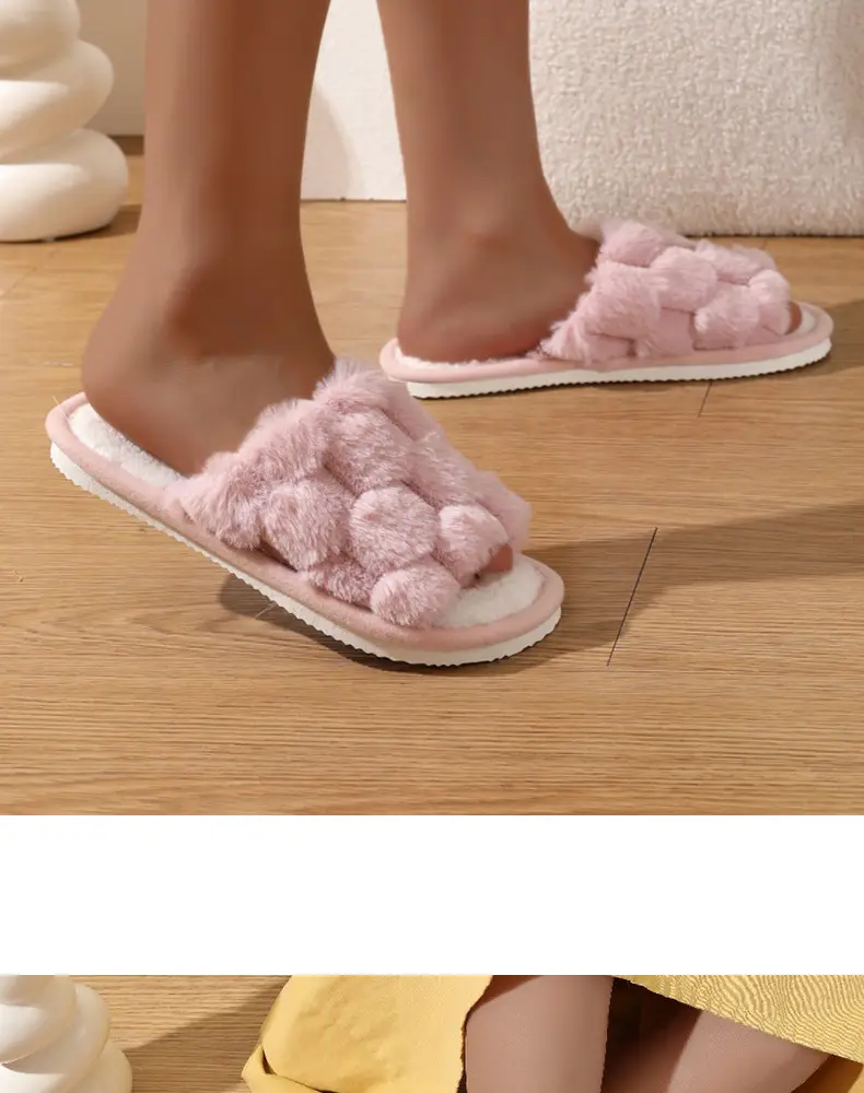 Cross-border new wholesale Mao Mao slippers home thick-soled warm non-slip cotton slippers thickened fleece-lined open cotton slippers — feature 14