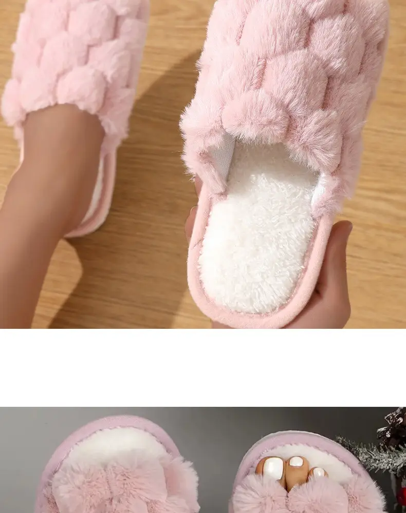 Cross-border new wholesale Mao Mao slippers home thick-soled warm non-slip cotton slippers thickened fleece-lined open cotton slippers — feature 16
