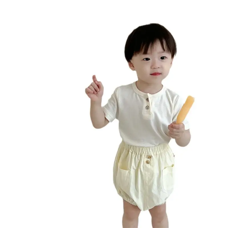 Baby Summer Shorts T-Shirt Set Yellow Korean Style