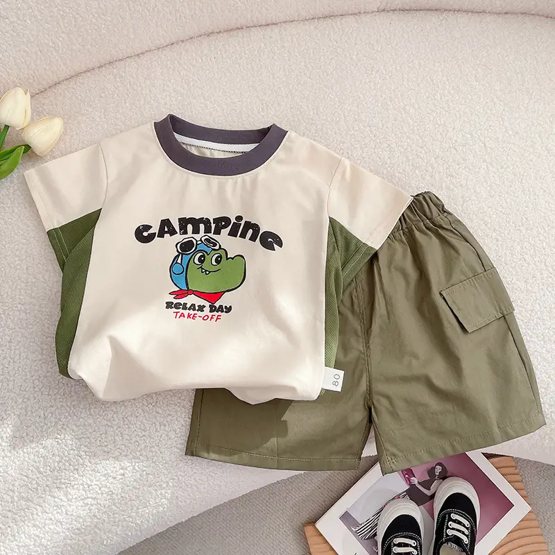 Children's Campine Graphic T-Shirt & Shorts Set — feature 2