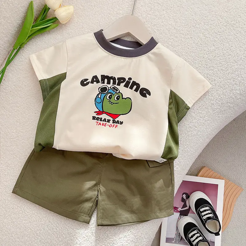Children's Campine Graphic T-Shirt & Shorts Set — feature 3