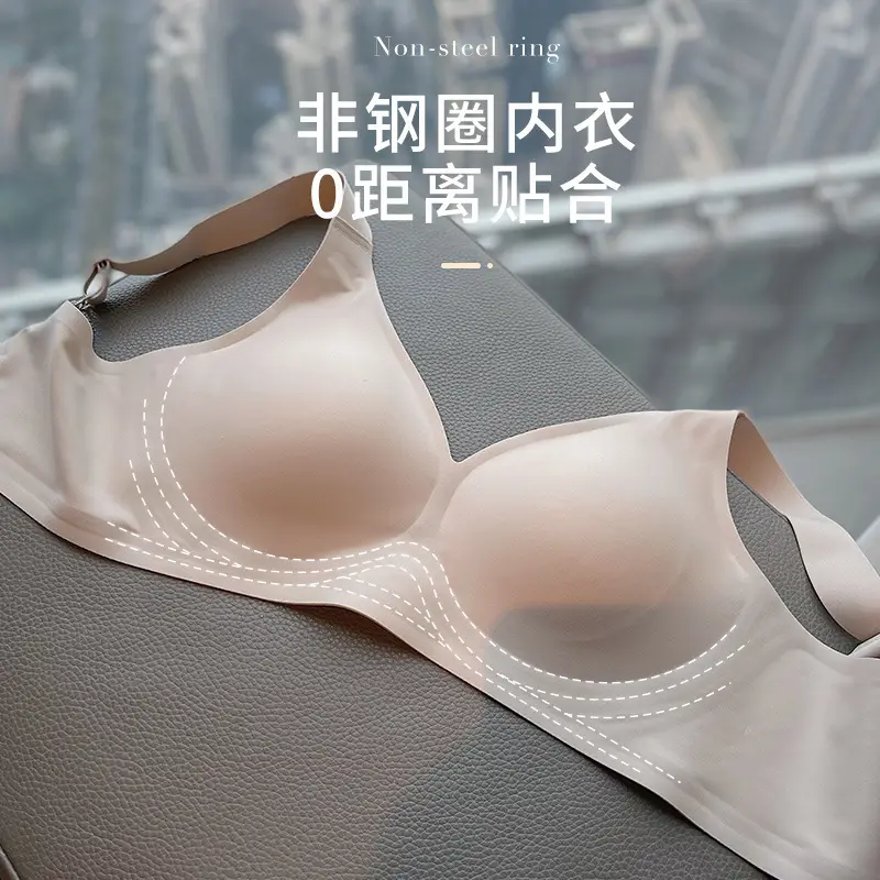 Cross-Border Large Cup Bra for Women with Large Busts, Minimizing Effect, Deep V, Thin Style, Push-Up, Wireless, F Cup, Foreign Trade Ozon Plus Size Bra