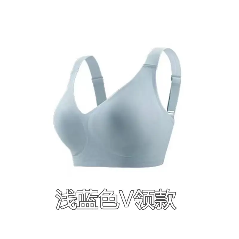 Cross-Border Large Cup Bra for Women with Large Busts, Minimizing Effect, Deep V, Thin Style, Push-Up, Wireless, F Cup, Foreign Trade Ozon Plus Size Bra