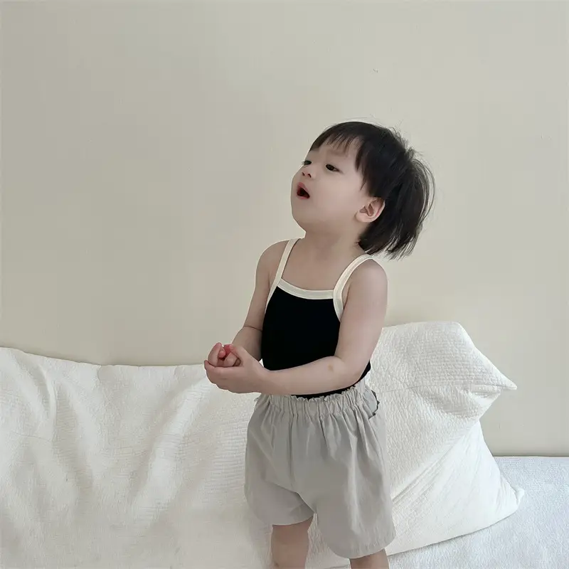 Baby Cotton Summer Sling T-Shirt Shorts Suit Korean Style