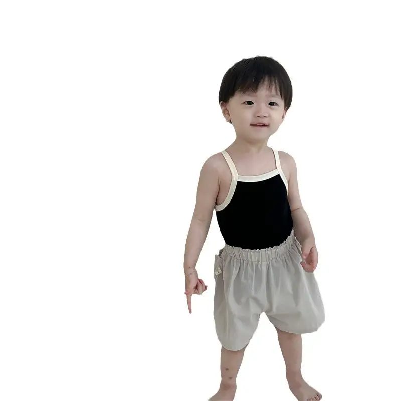 Baby Cotton Summer Sling T-Shirt Shorts Suit Korean Style